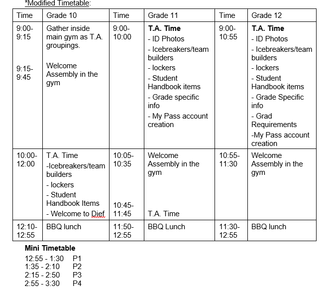 modified schedule 2024